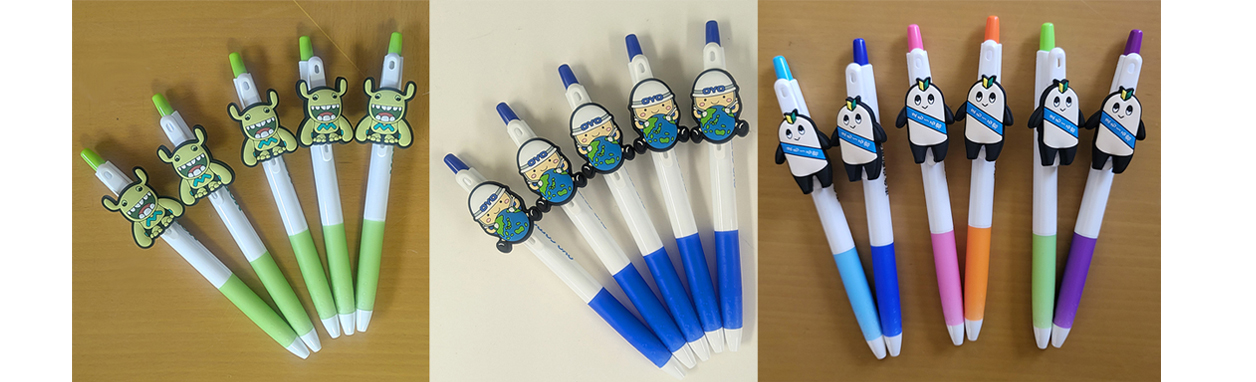 2types Bollpoint pen with rubber mascot