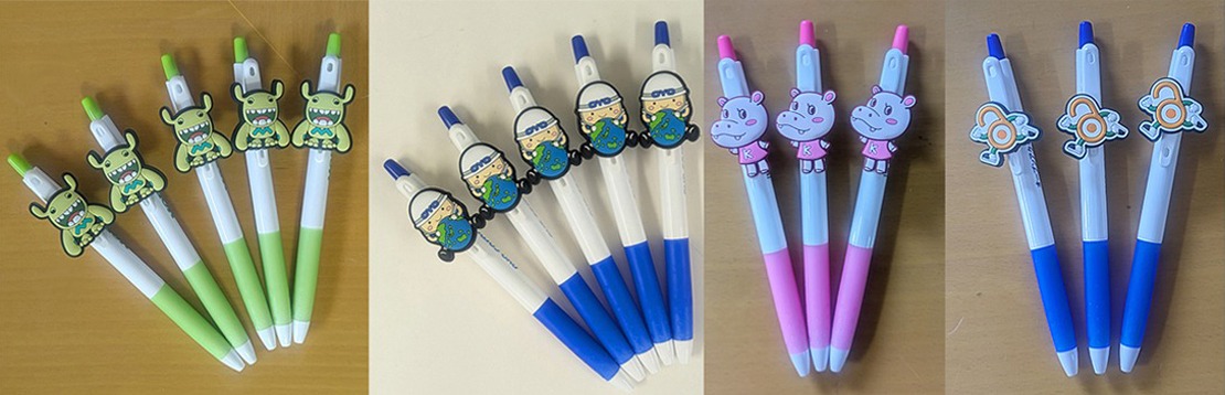 2types Bollpoint pen with rubber mascot